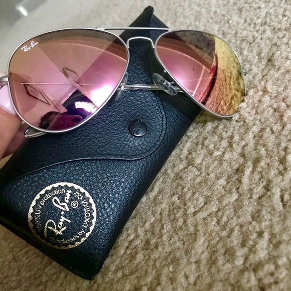 Pink/Rose Gold Ray-Band Aviators - Picture 1 of 8
